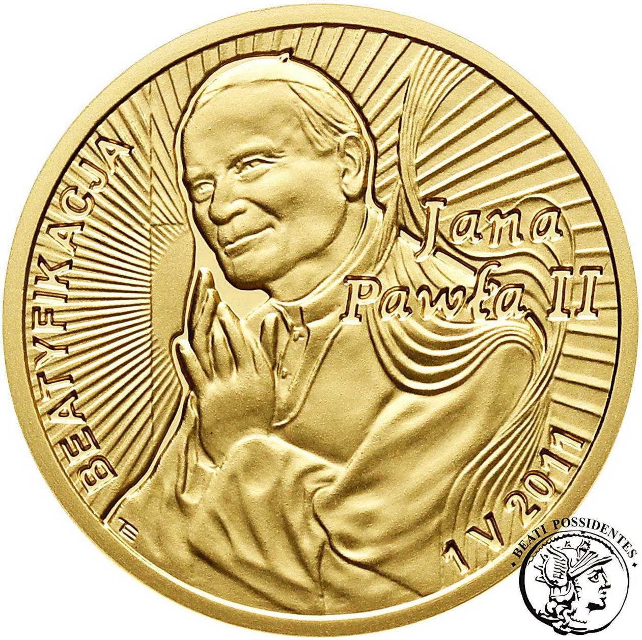 100 złotych 2011 Jan Paweł II Beatyfikacja - zestaw 5 sztuk st.L